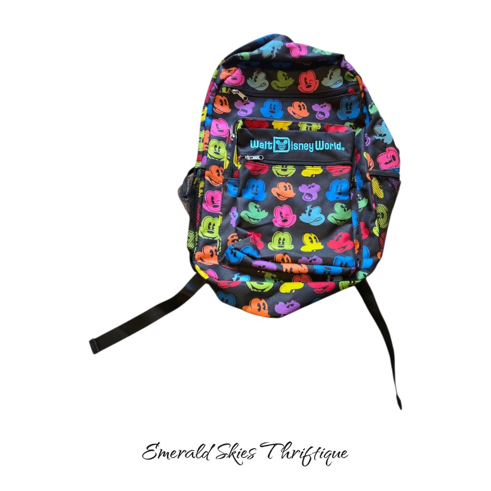 Walt Disney World Parks Authentic Multicolour Mickey Mouse Backpack free ship